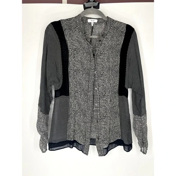 Reiss Black and White Blouse - Picture 2 of 8